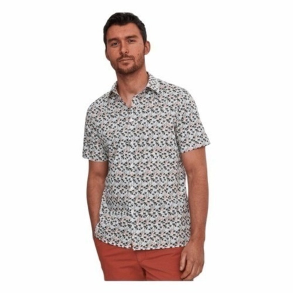 Paul Smith Short Sleeve Palm Print Casual Fit Button Down Shirt M‎